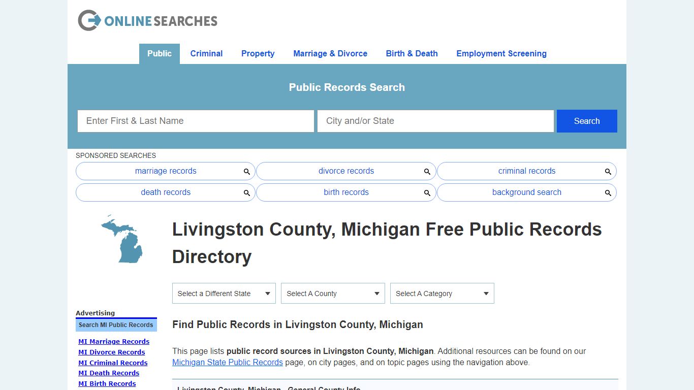 Livingston County, Michigan Public Records Directory